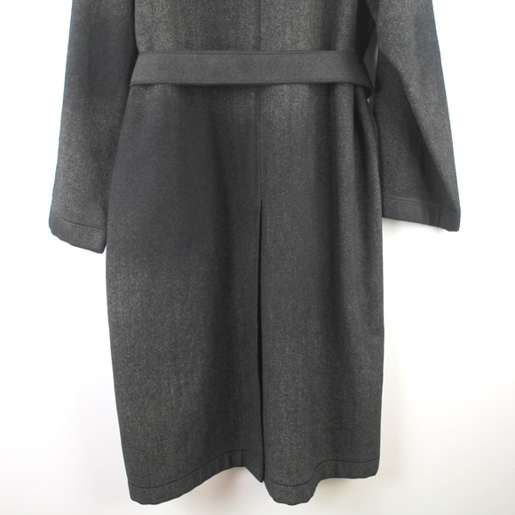 Fendi Vintage Double Faced Black Tan Wool Blend Top Coat Belted Long Trench 42 - Picture 7 of 12